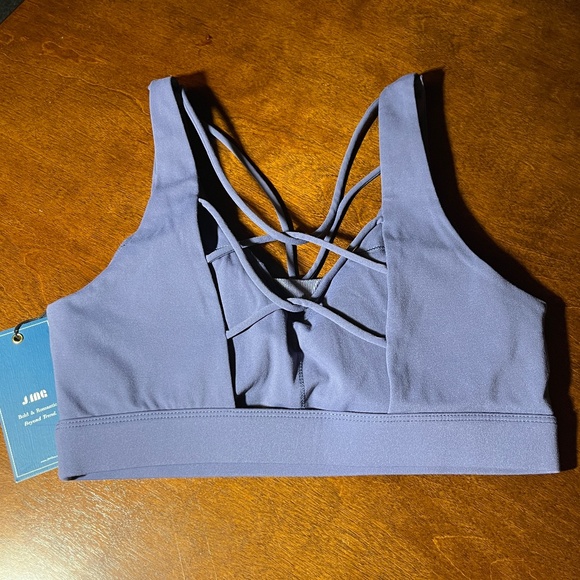 NWT J. ING Activewear Cross Front Strappy Sports Bra Size Large - Picture 2 of 16